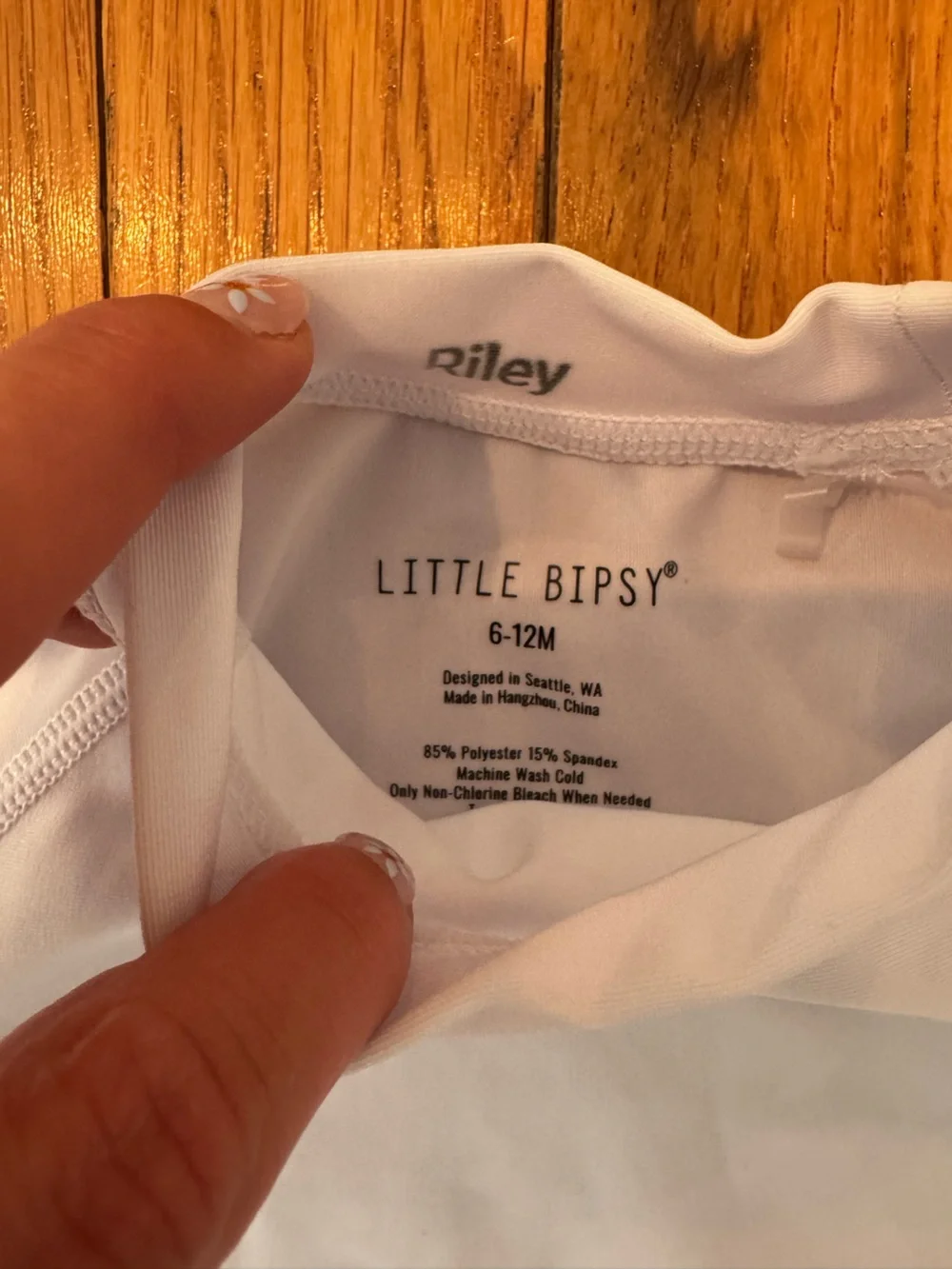 Little Bipsy White Long Sleeve Rash Guard Top